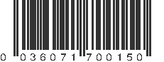 UPC 036071700150