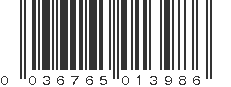 UPC 036765013986