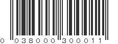 UPC 038000300011