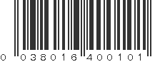 UPC 038016400101