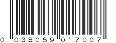 UPC 038059017007