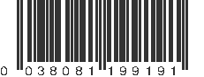 UPC 038081199191