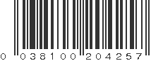 UPC 038100204257