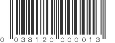 UPC 038120000013