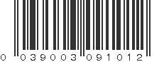 UPC 039003091012