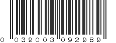 UPC 039003092989