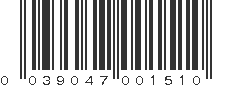 UPC 039047001510