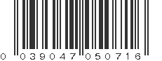 UPC 039047050716