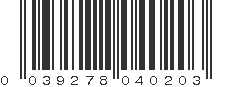 UPC 039278040203