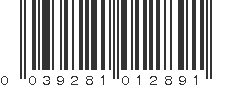 UPC 039281012891