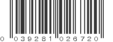 UPC 039281026720