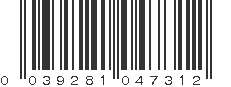 UPC 039281047312