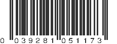 UPC 039281051173