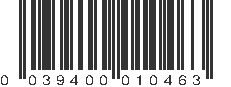 UPC 039400010463