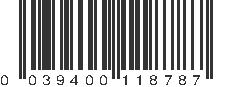 UPC 039400118787