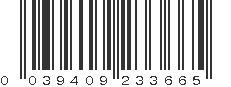 UPC 039409233665