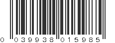 UPC 039938015985