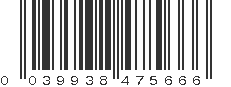 UPC 039938475666