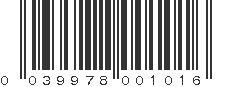 UPC 039978001016