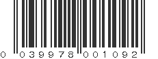 UPC 039978001092