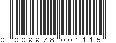 UPC 039978001115