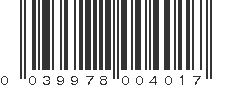 UPC 039978004017