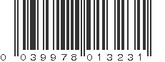 UPC 039978013231