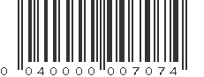 UPC 040000007074