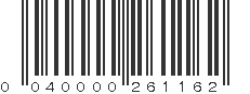 UPC 040000261162