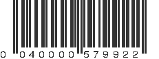 UPC 040000579922