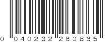 UPC 040232260865