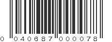 UPC 040687000078