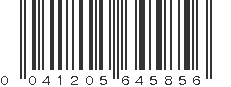 UPC 041205645856