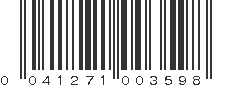 UPC 041271003598