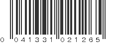 UPC 041331021265