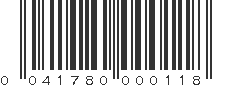 UPC 041780000118