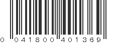 UPC 041800401369