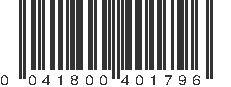 UPC 041800401796