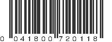 UPC 041800720118