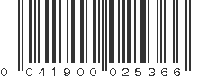 UPC 041900025366