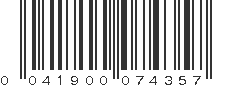 UPC 041900074357