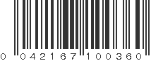 UPC 042167100360