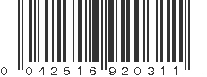 UPC 042516920311