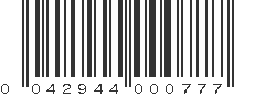 UPC 042944000777