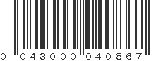 UPC 043000040867