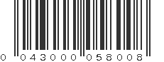 UPC 043000058008