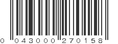 UPC 043000270158