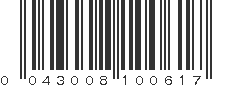 UPC 043008100617