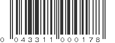 UPC 043311000178