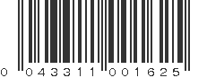 UPC 043311001625